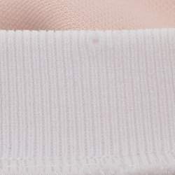 Pre Owned Fendi Kids Pink/White Jersey Logo Embroidered Dress 7 Yrs