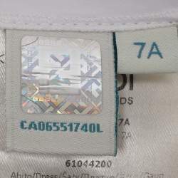 Pre Owned Fendi Kids Pink/White Jersey Logo Embroidered Dress 7 Yrs