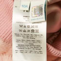 مملوكة مسبقًا جاكيت بومبر مزين بخرز وفرو منك وردي للأطفال من فندي مقاس 10 سنوات