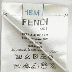 Pre Owned Fendi Multicolor Printed Cotton Bow Detail Sleeveless Dress 18M