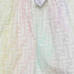 Pre Owned Fendi Multicolor Printed Cotton Bow Detail Sleeveless Dress 18M