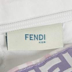 Pre Owned Fendi Multicolor Printed Cotton Bow Detail Sleeveless Dress 18M