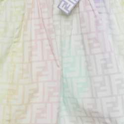 Pre Owned Fendi Multicolor Printed Cotton Bow Detail Sleeveless Dress 18M