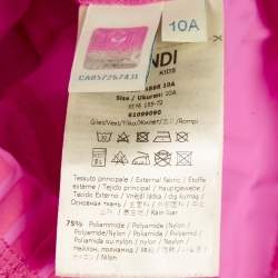 Pre Owned طقم قميص جيرسي بنمط شعار FF وردي وسروال ليغينغ فندي للأطفال 10 سنوات