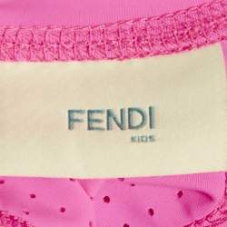 Pre Owned طقم قميص جيرسي بنمط شعار FF وردي وسروال ليغينغ فندي للأطفال 10 سنوات