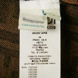 Pre Owned فستان فنـدي للأطفال بني بتمدد بتصميم Zucca قماشي مقاس 8 سنوات