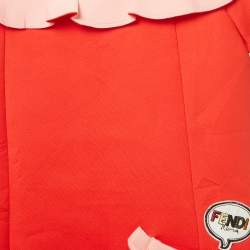Pre Owned Fendi Kids Red/Pink Neoprene Frill Detail Dress 10Yrs