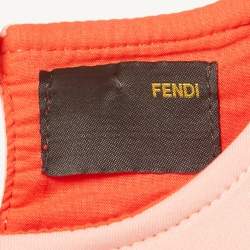 Pre Owned Fendi Kids Red/Pink Neoprene Frill Detail Dress 10Yrs
