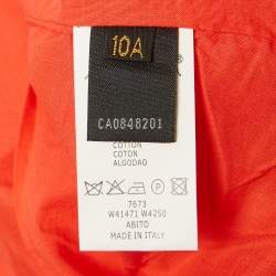 Pre Owned Fendi Kids Red/Pink Neoprene Frill Detail Dress 10Yrs