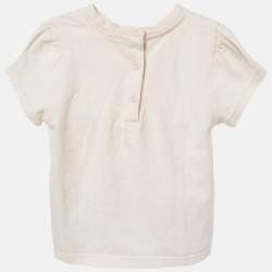 مملوكة مسبقًا توب قطن فندي للأطفال بلون وردي مطرز بشعار "FF" مقاس 12 شهرًا