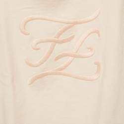 مملوكة مسبقًا توب قطن فندي للأطفال بلون وردي مطرز بشعار "FF" مقاس 12 شهرًا