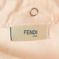 مملوكة مسبقًا توب قطن فندي للأطفال بلون وردي مطرز بشعار "FF" مقاس 12 شهرًا