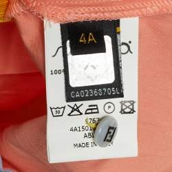 Pre Owned Fendi Kids Peach/Yellow Cotton Dress 4Yrs