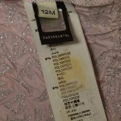 Pre Owned Fendi Light Pink Metallic Jacquard Frill Dress 12 M