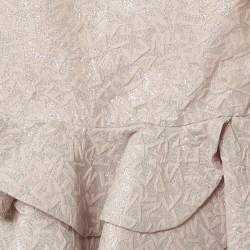 Pre Owned Fendi Light Pink Metallic Jacquard Frill Dress 12 M