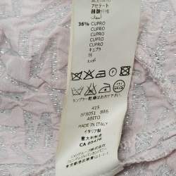 Pre Owned Fendi Kids Pink Lurex Jacquard Ruffled Dress 24M