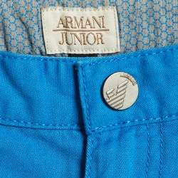 Pre Owned Armani Junior Blue Cotton Bermuda Shorts 6 Yrs