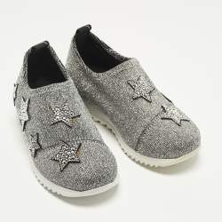 مملوكة مسبقًا حذاء رياضي جوسيبي زانوتي جلد نقشة ثعبان رصاصي رباط علوي مقاس 37.5