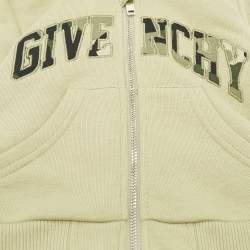Givenchy Kids Green Logo Embroidery Cotton Knit Hoodie and Sweatpants Set 6 M