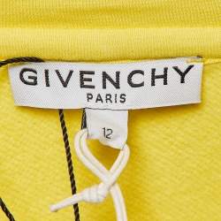 Givenchy Yellow Logo Embroidered Cotton Hoodie Dress 12Y