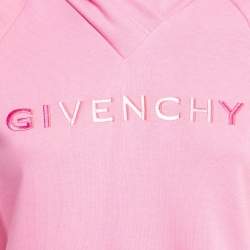 Givenchy Pink Logo Embroidered Cotton Blend Hoodie Dress 12 Y