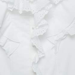 Givenchy Kids White Broderie Fracaise Cotton Ruffled Dress 10 Yrs