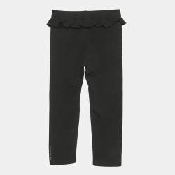 مملوكة مسبقًا Givenchy Kids Black Jersey Ruffled Leggings 3 Yrs