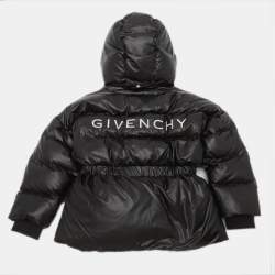 Pre Owned معطف جيفنشي منفخ أسود صناعي 8 سنوات