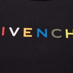 Pre Owned Givenchy Kids Black Logo Print Jersey T-Shirt 8Yrs
