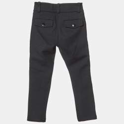Givenchy Kids Black Cotton Blend Logo Embroidered Pants 4 Yrs