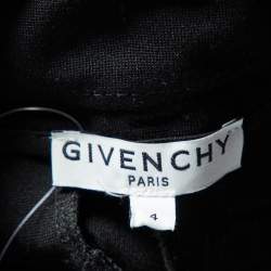 Givenchy Kids Black Cotton Blend Logo Embroidered Pants 4 Yrs