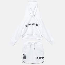 Givenchy Kids White Logo Embroidered Skirt & Hoodie Set 6 Yrs