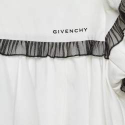 Pre Owned Givenchy Kids White Cotton Ruffled Trim Dress 8 Yrs