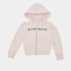 Givenchy Pink Logo Print Cotton Zip-Up Hooded Jacket 8 Yrs