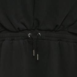 Pre Owned Givenchy Kids Black Cotton Logo Band Strip Tie Waist Dress 12 Yrs 