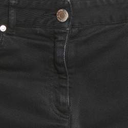 Pre Owned Givenchy Kids Black Logo Print Denim Frayed Edge Shorts 12Yrs