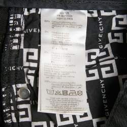 Pre Owned Givenchy Kids Black Logo Print Denim Frayed Edge Shorts 12Yrs