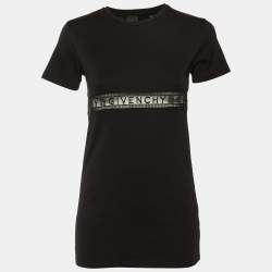 مملوكة مسبقًا Givenchy Kids Black Mesh Embroidered Logo Detail Cotton Shirt Dress 10Yrs 