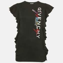 مملوكة مسبقًا توب جيفنشي قطن محاك بتفاصيل شعار أسود 10 سنوات