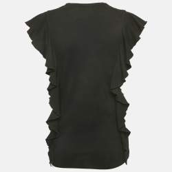 مملوكة مسبقًا توب جيفنشي قطن محاك بتفاصيل شعار أسود 10 سنوات