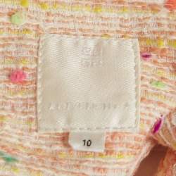 Pre Owned Givenchy Kids Orange 4G-Monogram Tweed Shirt & Shorts Set 10Yrs