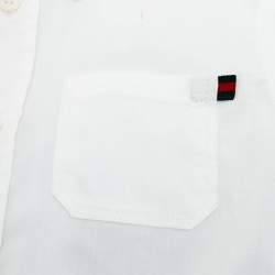Pre Owned Gucci Kids White / Brown Cotton Shirt & Pants Set 18/24 Months 