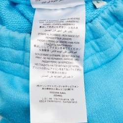 Pre Owned Gucci Kids Blue Logo Print Cotton Joggers 6 Yrs