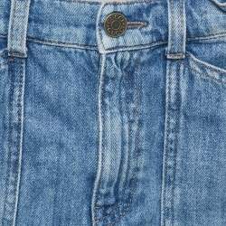 Pre Owned Gucci Kids Blue Cat Embroidered Denim Shorts 8 Yrs