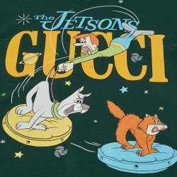 Pre Owned Gucci Kids X The Jetsons Dark Green Printed Cotton T-Shirt 10Y 