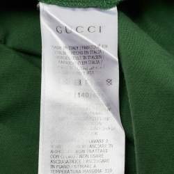 Pre Owned Gucci Kids Green Printed Cotton T-shirt 8Y