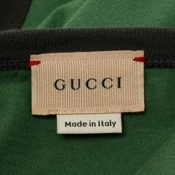 Pre Owned Gucci Kids Green Printed Cotton T-shirt 8Y