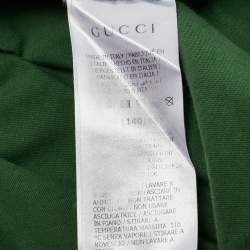 Pre Owned Gucci Kids Green Printed Cotton T-Shirt 10 Y