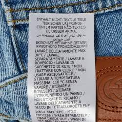 Pre Owned Gucci Kids Blue Embroidered Detail Denim Jeans 6Y Waist 16"