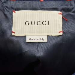 Pre Owned Gucci Kids Navy Blue GG Polka Dot Blazer & Skirt Set 8 Yrs